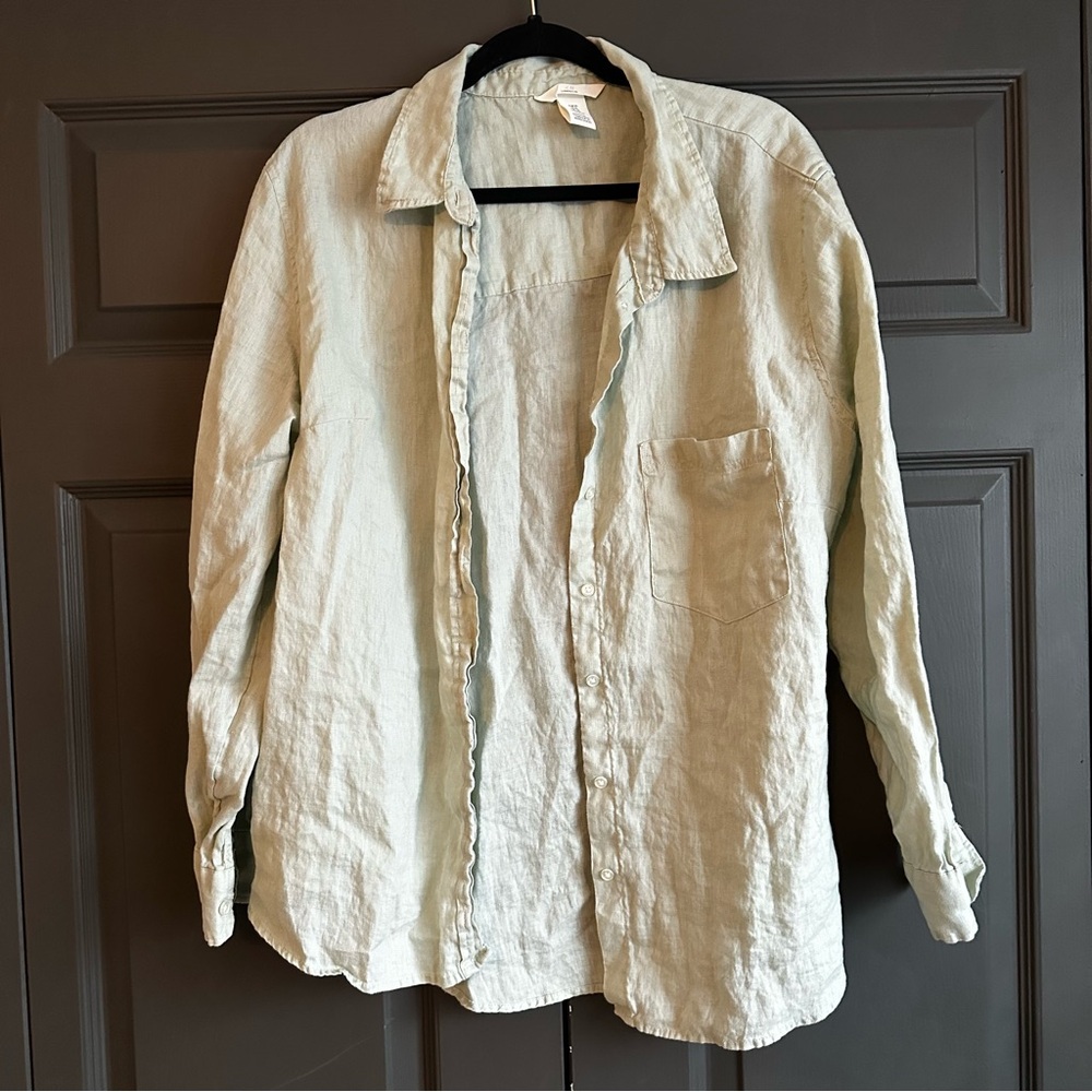 H&M Green Linen Shirt